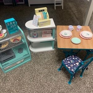 American Girl Doll Bakery Set and Dining Set